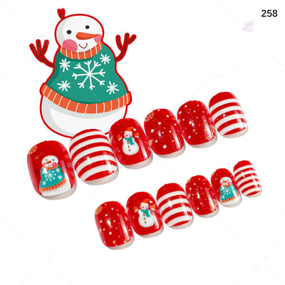 Uñas Postizas Navideñas para Niñas - Set 24 Piezas Listas para Usar - Image 12