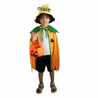 Orange pumpkin hat with a smiling jack-o'-lantern face, featuring a conical shape and small stem detail. - Image 2