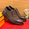 Zapatos de Negocios Cuero Premium con Suela Elevada y Punta Redonda