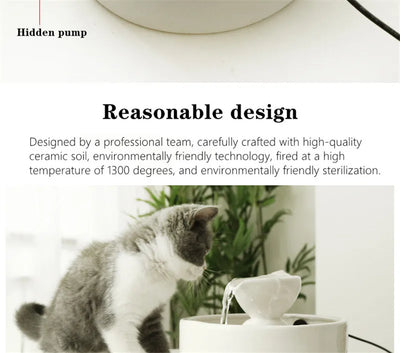 Fuente de Agua Cerámica Inteligente para Gatos con Circulación Continua - Image 13