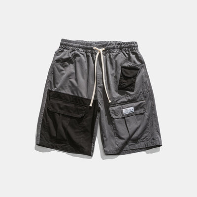 Pantalones Cortos de Diseño Japonés con Costuras Contrastantes y Corte Recto - Image 4