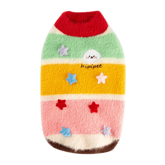 Suéter a Juego para Mascotas: Diseño de Estrellas y Rayas Otoño-Invierno - Image 11