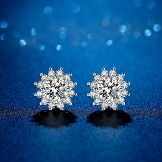 Aretes de Plata con Moissanita Girasol - Image 5