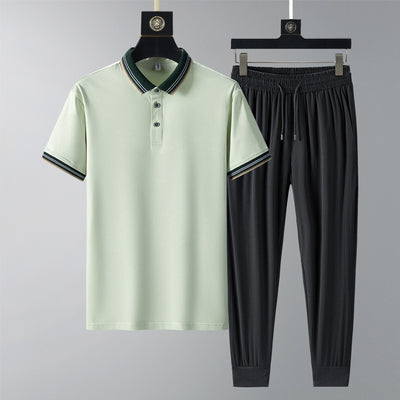 Conjunto de Polo y Pantalón Largo Transpirable de Secado Rápido para Hombre - Image 2