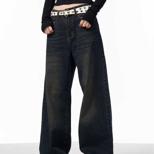 Jeans Negros Retro Vintage de Corte Americano para Mujer