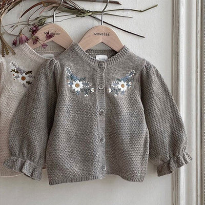 Suéter Abrigo Floral para Bebés y Niños
