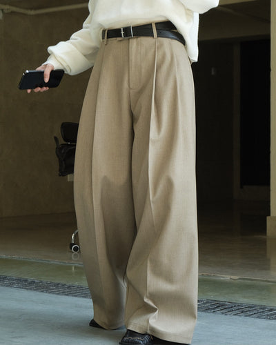 Pantalón de Traje Mujer con Pliegues 3D y Corte Holgado Elegante - Image 25