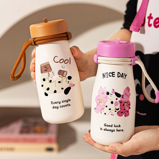 Vaso Térmico Portátil de Gran Capacidad con Pajilla para Mujeres