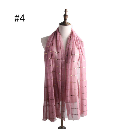 Pañuelo de Seda Dorado con Lentejuelas - Accesorio Versátil para Mujer - Image 8