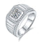Anel Prateado 925 com Moissanita de 1 Quilate e Ouro Branco 8