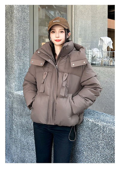 Chaqueta Corta Acolchada con Capucha para Mujer - Image 20