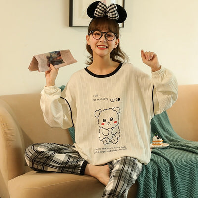 Pijama de Algodón para Otoño e Invierno con Pantalón Largo - Image 15
