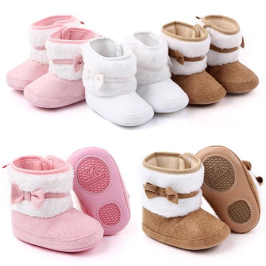 Zapatos de Bebé con Moño - Suela Blanda y Algodón Premium