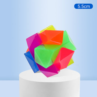 White 10cm TPR pet training ball with colorful luminous dots for small dogs. - Image 15