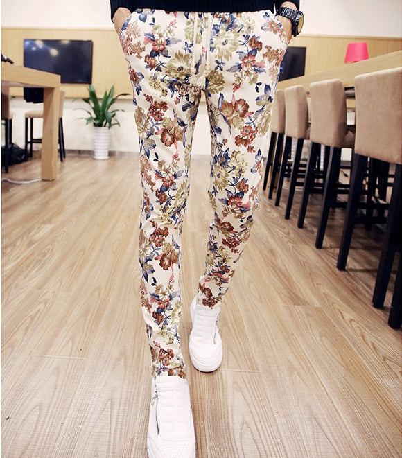 Calça Casual Masculina Estampa Floral