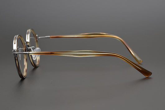 Lentes Retro de Titanio Puro Montura Redonda Carey para Miopía - Image 7