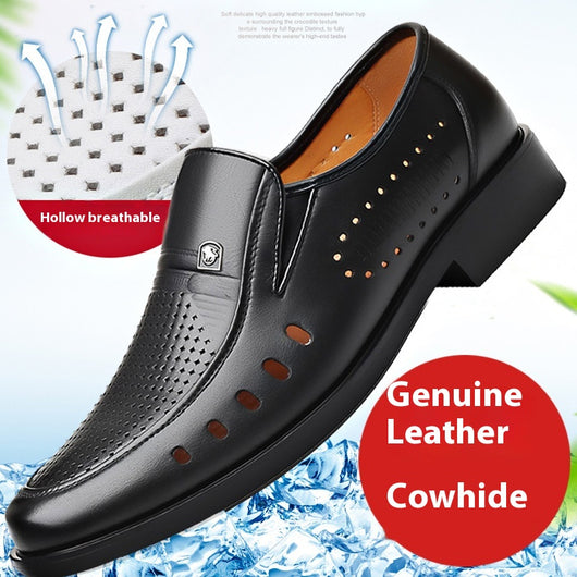 Sandalias de Cuero Respirable con Diseño Hueco - Zapatos Cómodos para Hombre - Image 7