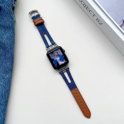 Reloj Inteligente con Correa de Cuero Denim y Hebilla Metálica - Image 5