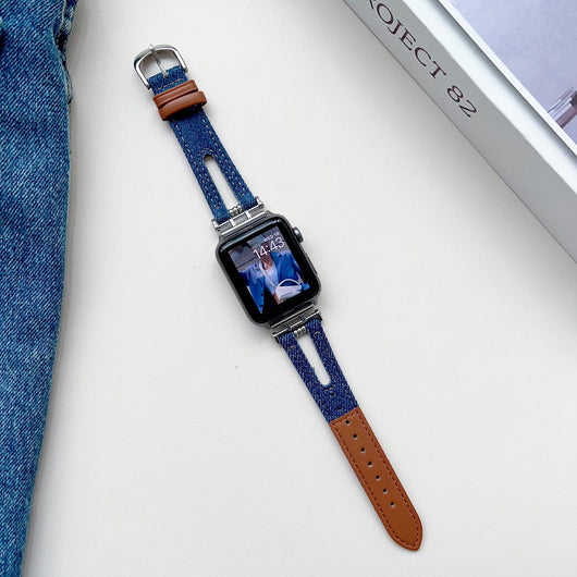 Reloj Inteligente con Correa de Cuero Denim y Hebilla Metálica - Image 5
