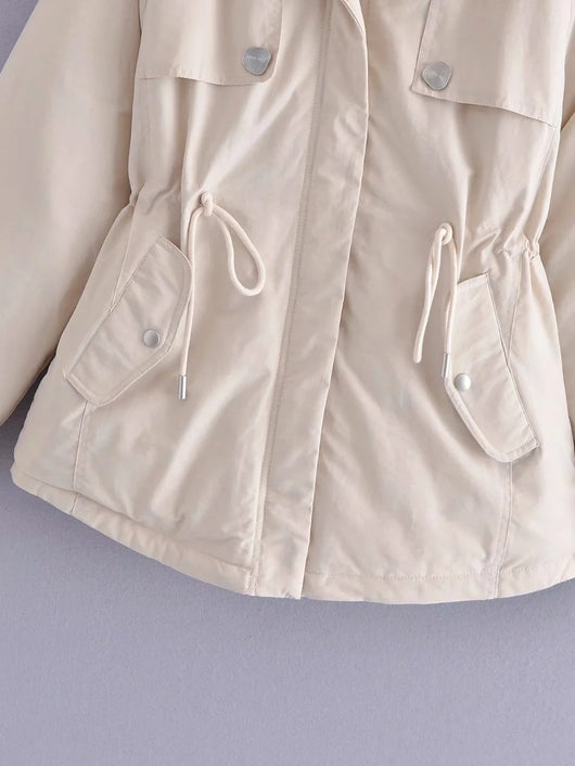 Abrigo Acolchado para Mujer con Cuello de Pelaje Grande - Image 12