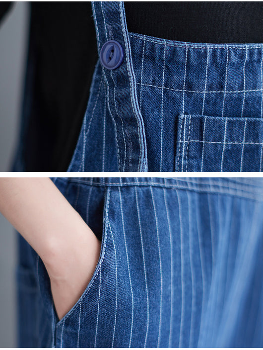 Overol Denim a Rayas para Tallas Grandes - Image 10