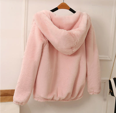 Abrigo de Visón Peluche con Capucha - Abrigo de Piel Lujoso - Image 10
