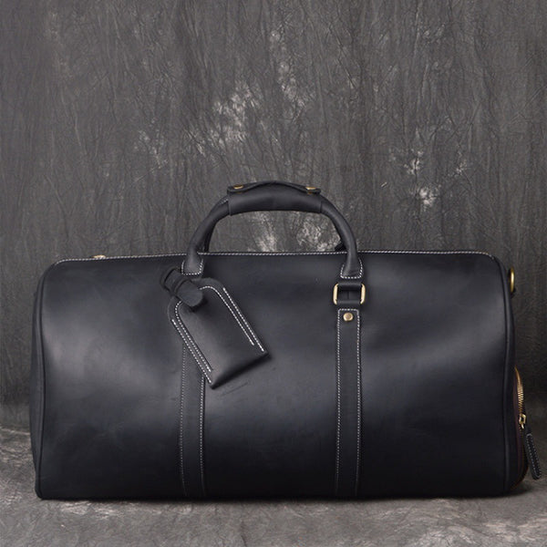 Bolsa de Viaje Retro en Cuero Genuino - Gran Capacidad Portátil para Hombre - Image 3