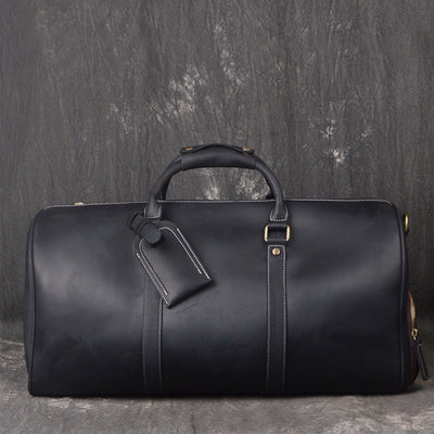 Bolsa de Viaje Retro en Cuero Genuino - Gran Capacidad Portátil para Hombre - Image 3