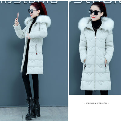 Chaqueta de Algodón con Capucha y Cuello de Piel Oversized para Talla Grande - Image 7