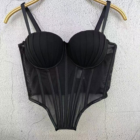 Corpiño de Encaje Mesh Estilo Francés - Diseño Trasero Plástico para Usar como Prenda - Image 2