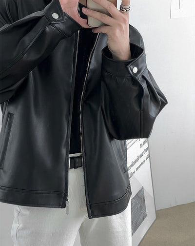 Chaqueta Beisbolera de Cuero Coreana para Hombre - Image 12
