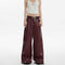 Pantalón Rojo Mate Plisado Ancho Deconstruido