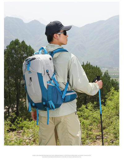 Mochila de Trekking AZELA Electron 40L - Blanco y Azul Marino para Senderismo y Viajes - Image 43