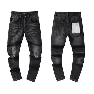 Jeans Rectos Vintage con Roturas - Estilo Retro Americano - Image 3