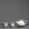 Tetera de Porcelana China Pintada a Mano con Paisaje de Hierba y Madera