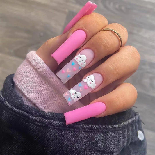 Stickers de Uñas Caras Sonrientes entre Nubes - Diseño Adorable - Image 2
