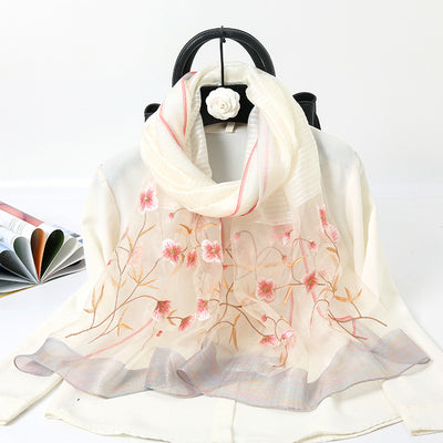 Foulard de Seda Dorado con Bordados - Chal Cheongsam Elegante - Image 16