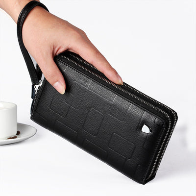 Billetera de Cuero Genuino para Hombre con Cierre de Cremallera Larga - Image 11