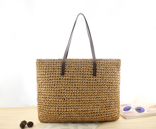 Bolsa de Playa Redonda Tejida a Mano - Bolso Cruzado de Ratán para Mujer - Image 42