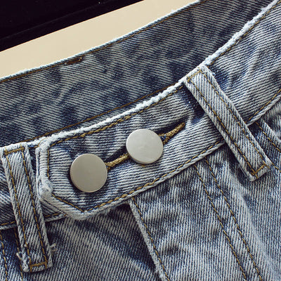 Pantalones Vaqueros Rotos Cintura Alta Suelta para Mujer - Image 16