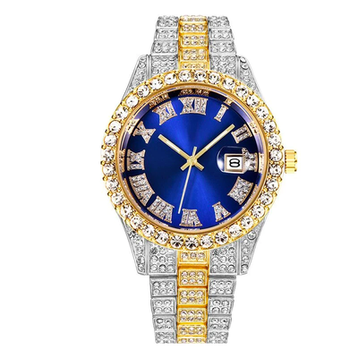 Reloj de Cuarzo con Banda de Acero y Diamantes Completos con Calendario - Image 16