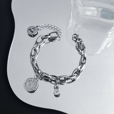 Pulsera Retro de Acero Titanio para Mujer - Estilo Vintage Moderno - Image 2