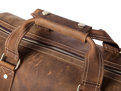 Bolsa de Viaje Vintage en Cuero Crazy Horse para Hombre - Image 9