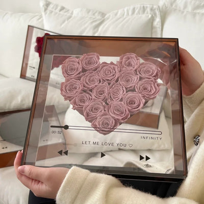 Caja Acrílica Transparente con Flores Eternas - Regalo Romántico para San Valentín - Image 5