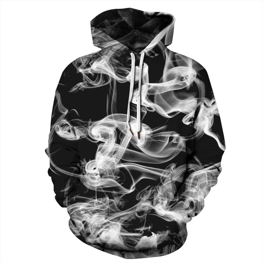 Sudadera con capucha estampado cielo estrellado y anillos de humo - Image 10