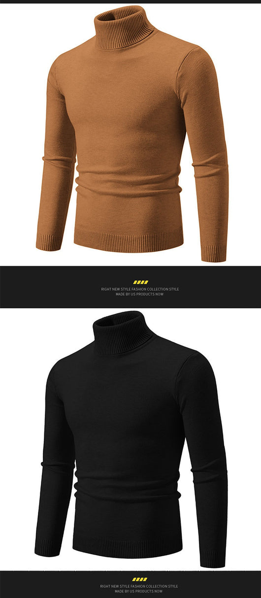 Suéter Cuello Alto Básico para Hombre - Estilo Europeo y Americano - Image 22