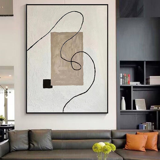 Cuadro Minimalista Blanco y Negro - Arte Abstracto para Sala de Estar - Image 11