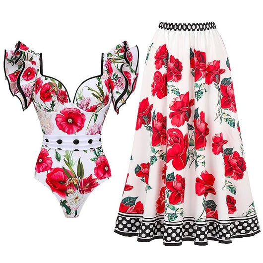 Traje de Baño Enterizo Estampado para Mujer - Diseño Moderno y Versátil - Image 3
