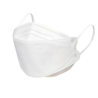 White KF94 disposable 3D stereo mask with ear loops, designed for adults and children for daily protection. - Image 12