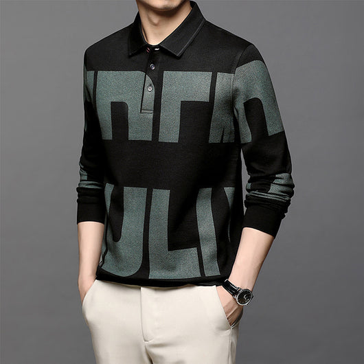 Polo Manga Larga Estilo Hong Kong con Estampado en Solapa - Image 10